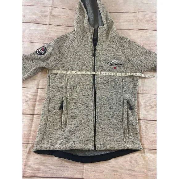 So Nice Canada Women's Grey Marl Full Zip Hooded Fleece - Medium - Picture 5 of 11
